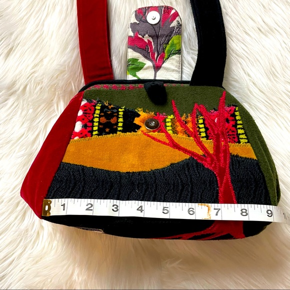 Range of Emotion Crossbody Red Cut Velvet and Vintage Trim Series Hobo Purse NWT - Picture 11 of 14